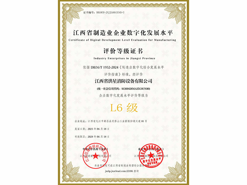 數(shù)智工廠等級證書L6級